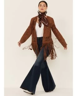 Scully Women's Crochet Trim Suede Coat -Women - Western Cowboy 2000348591 200 P4