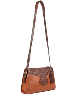 Scully Women's Leather Tooled Overlay Handbag