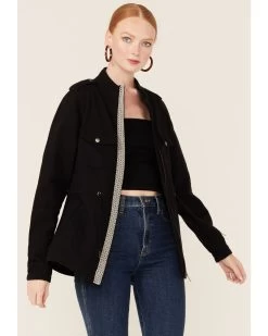 Shyanne Women's Black Embroidered Southwestern Back Anorak Jacket -Women - Western Cowboy 2000351370 001 P1