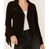 Wrangler Women's Fringe Leather Jacket
