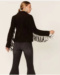 Wrangler Women's Fringe Leather Jacket -Women - Western Cowboy 2000354203 200 P4