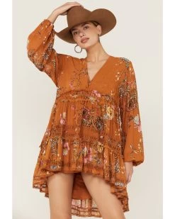 Free People Women's Cherry Blossom Mini Dress -Women - Western Cowboy 2000354241 200 P4
