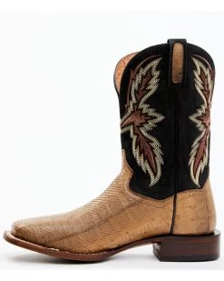 Dan Post Men's Taupe Water Snake Exotic Western Boots - Broad Square Toe -Women - Western Cowboy 2000354881 251 P3