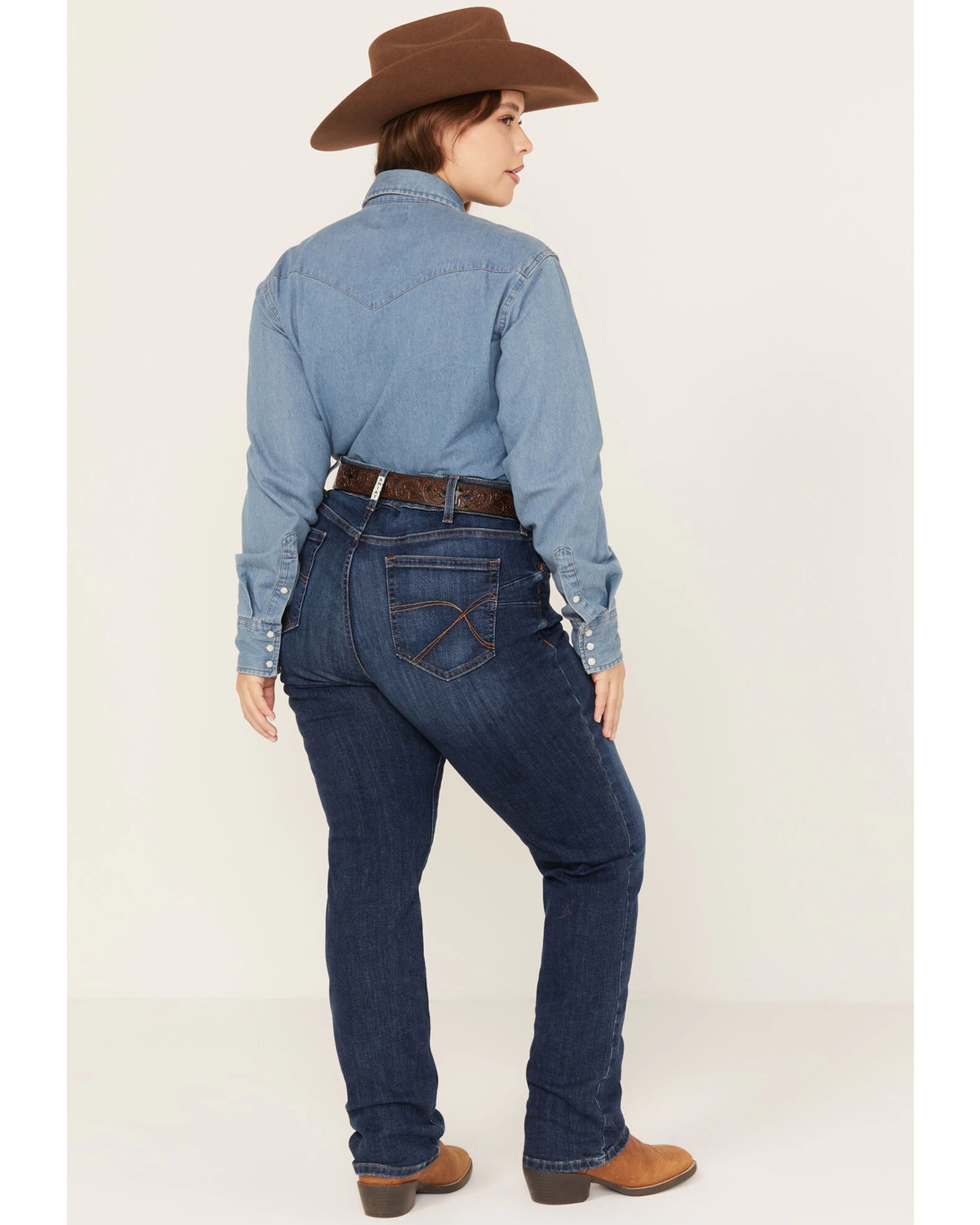 Ariat Women's Mid Rise Dark Wash Candace Straight Jeans - Plus 2 Ariat Women's Mid Rise Dark Wash Candace Straight Jeans - Plus - Image 2