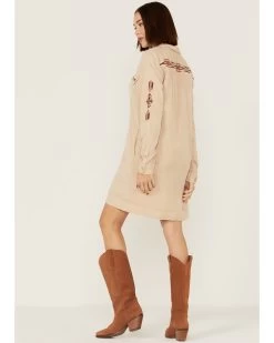 Stetson Women's Safari Southwestern Embroidered Lace-Up Dress