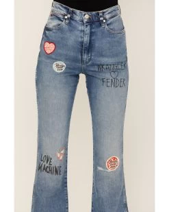 Wrangler X Fender Women's West Ward Medium Wash High Rise Bootcut Jeans
