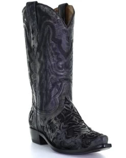 Corral Men's Black Embroidery Western Boots - Snip Toe -Women - Western Cowboy 2000360915 001 P1