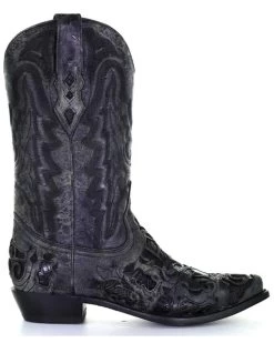 Corral Men's Black Embroidery Western Boots - Snip Toe
