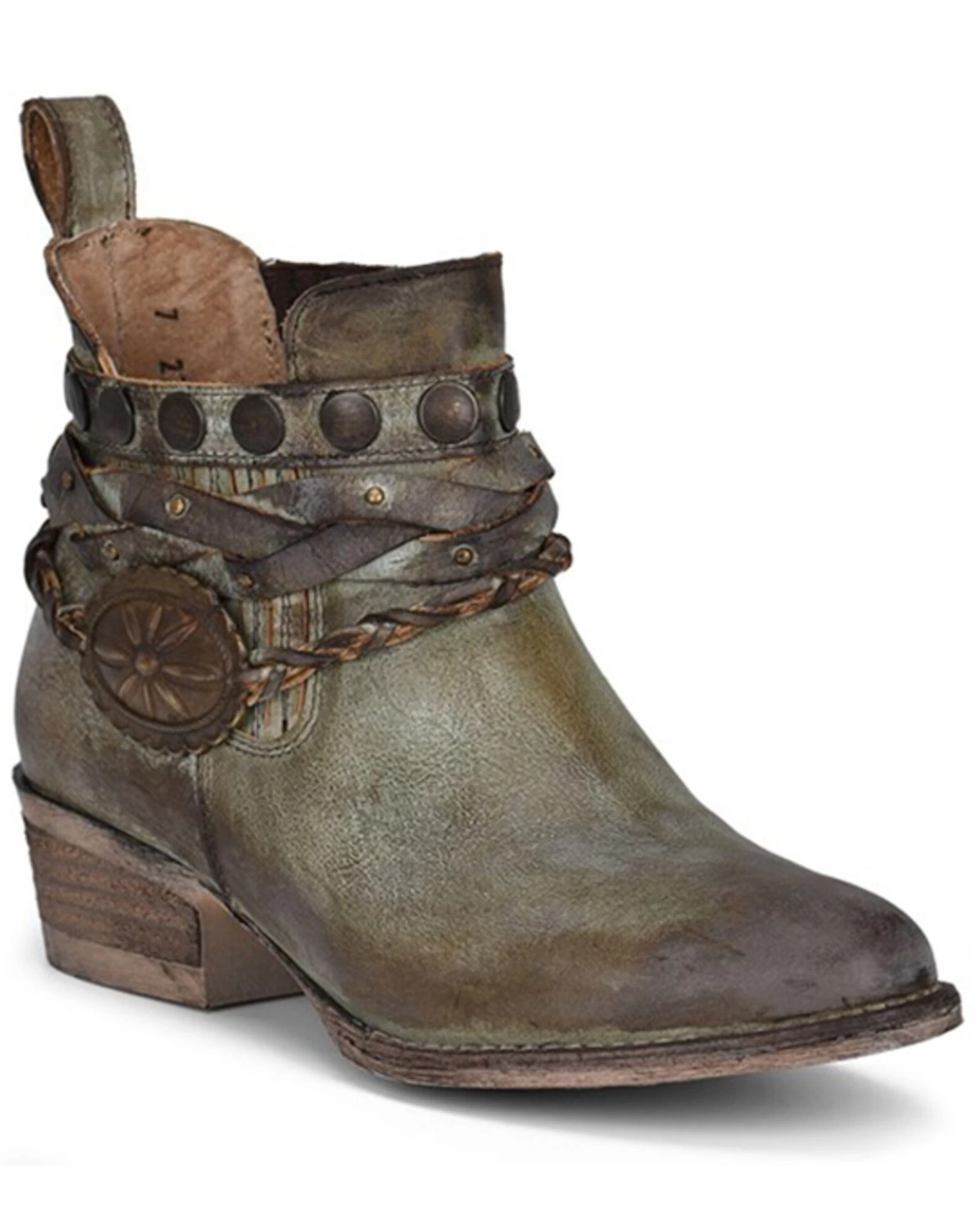 Circle G Women's Moss Zipper Harness Fashion Booties - Round Toe 2 Circle G Women's Moss Zipper Harness Fashion Booties - Round Toe - Image 2