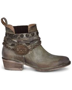 Circle G Women's Moss Zipper Harness Fashion Booties - Round Toe 7 Circle G Women's Moss Zipper Harness Fashion Booties - Round Toe -Women - Western Cowboy 2000361041 370 P2