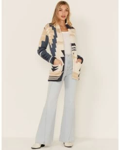 Pendleton Women's Graphic Wool Blend Cardigan Sweater