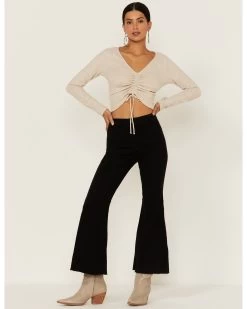 Free People Women's Youthquake High Rise Crop Flare Jeans -Women - Western Cowboy 2000362419 001 P1