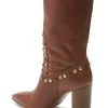 Free People Women's Dakota Heel Studded Leather Western Boots - Pointed Toe