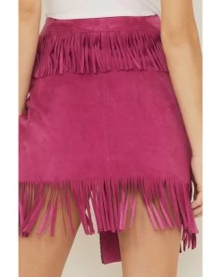 Double D Ranch Women's Chaperros Fringe Suede Skirt