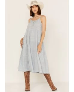 Cleo + Wolf Women's Tiered Relaxed Fit Midi Dress 8 Cleo + Wolf Women's Tiered Relaxed Fit Midi Dress -Women - Western Cowboy 2000364818 461 P2