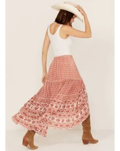 Talisman Women's Sassy Print Ruffle Midi Skirt