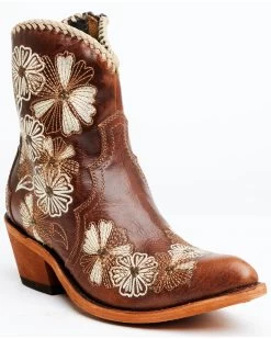 Liberty Black Women's Loren Tonal Floral Embroidered Western Fashion Booties - Medium Toe -Women - Western Cowboy 2000366554 200 P1