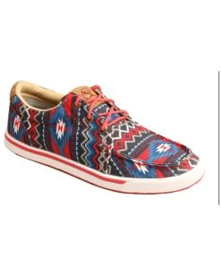 Twisted X Women's Hooey Multi Southwestern Print Causal Lace-Up Loper - Moc Toe
