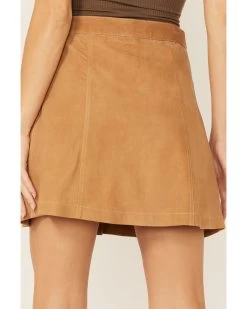 Stetson Women's Lamb Suede Button Down Mini Skirt -Women - Western Cowboy 2000366754 280 P4