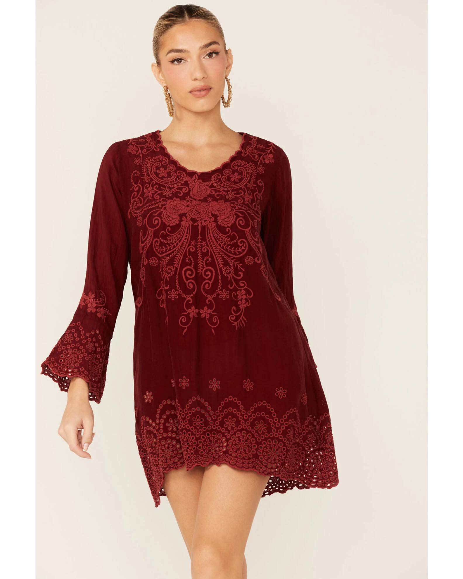 Johnny Was Women's Garnet Rhine Long Sleeve Tunic Dress 1 Johnny Was Women's Garnet Rhine Long Sleeve Tunic Dress