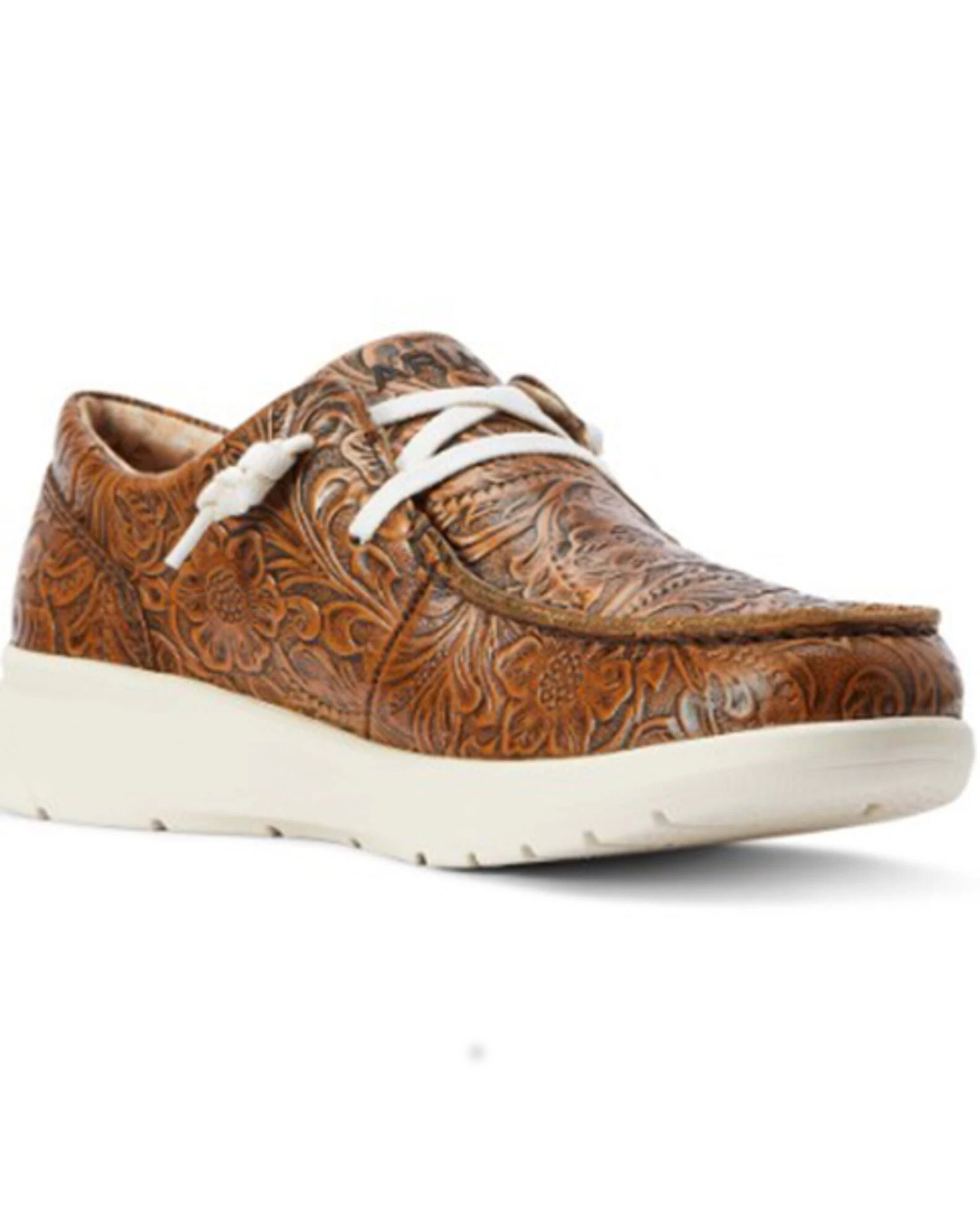 Ariat Women's Floral Embossed Casual Hilo Shoe - Moc Toe 2 Ariat Women's Floral Embossed Casual Hilo Shoe - Moc Toe - Image 2