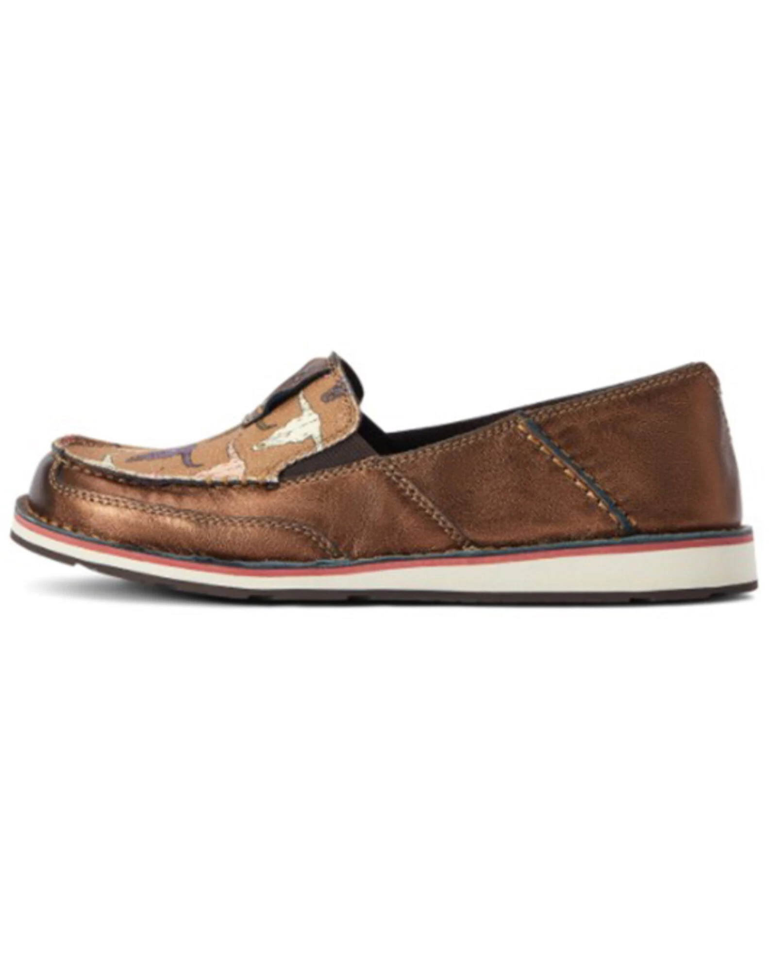 Ariat Women's Metallic Steerhead Print Casual Slip-On Cruiser - Moc Toe 1 Ariat Women's Metallic Steerhead Print Casual Slip-On Cruiser - Moc Toe
