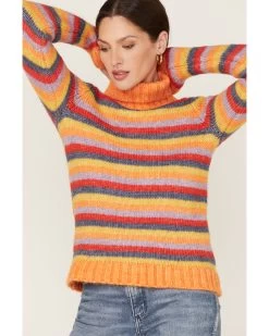 Wrangler Women's Stripe Knit Turtleneck Sweater -Women - Western Cowboy 2000372607 800 P2