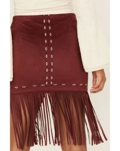 Shyanne Women's Embroidered Southwestern Fringe Mini Skirt -Women - Western Cowboy 2000373013 646 P4