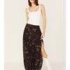 Shyanne Women's Paisley Print Slit Maxi Skirt
