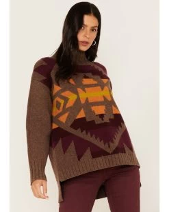 Pendleton Women's Mixed Print Western Sweater -Women - Western Cowboy 2000374182 210 P1