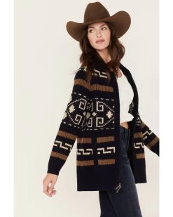 Pendleton Women's Westerley Mixed Print Long Cardigan Sweater -Women - Western Cowboy 2000374236 907 P2