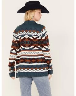 Wrangler Retro Women's Southwestern Striped Cardigan -Women - Western Cowboy 2000374518 442 P4