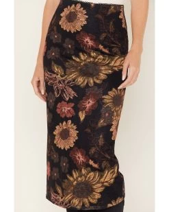 Cleo + Wolf Women's Floral Print Sheer Midi Skirt