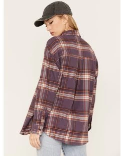 Cleo + Wolf Women's Plaid Print Oversized Long Sleeve Flannel Button Down Shirt 6 Cleo + Wolf Women's Plaid Print Oversized Long Sleeve Flannel Button Down Shirt -Women - Western Cowboy 2000374827 560 P4