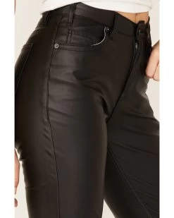 Rock & Roll Denim Women's Pleather High Rise Bootcut Pants