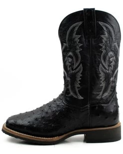 Dan Post Men's Exotic Ostrich Full Quill Western Boots - Broad Square Toe -Women - Western Cowboy 2000375988 001 P2