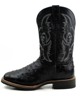 Dan Post Men's Exotic Ostrich Full Quill Western Boots - Broad Square Toe -Women - Western Cowboy 2000375988 001 P3
