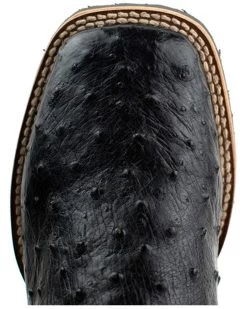 Dan Post Men's Exotic Ostrich Full Quill Western Boots - Broad Square Toe