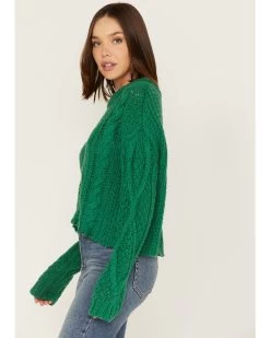 Free People Women's Cutting Edge Cable Knit Sweater 7 Free People Women's Cutting Edge Cable Knit Sweater -Women - Western Cowboy 2000378057 300 P2