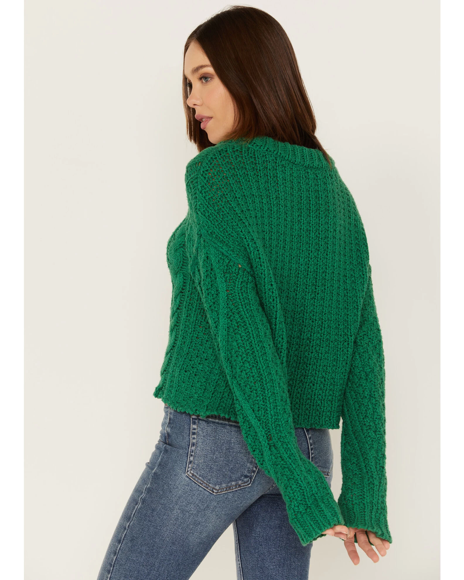 Free People Women's Cutting Edge Cable Knit Sweater 2 Free People Women's Cutting Edge Cable Knit Sweater - Image 2