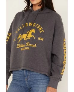 Wrangler Women's Yellowstone® Cropped Hoodie -Women - Western Cowboy 2000379143 022 P3