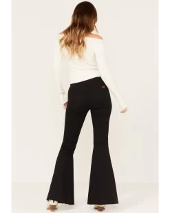 Rock & Roll Denim Women's Southwestern Print Reversible Stretch Flare Jeans