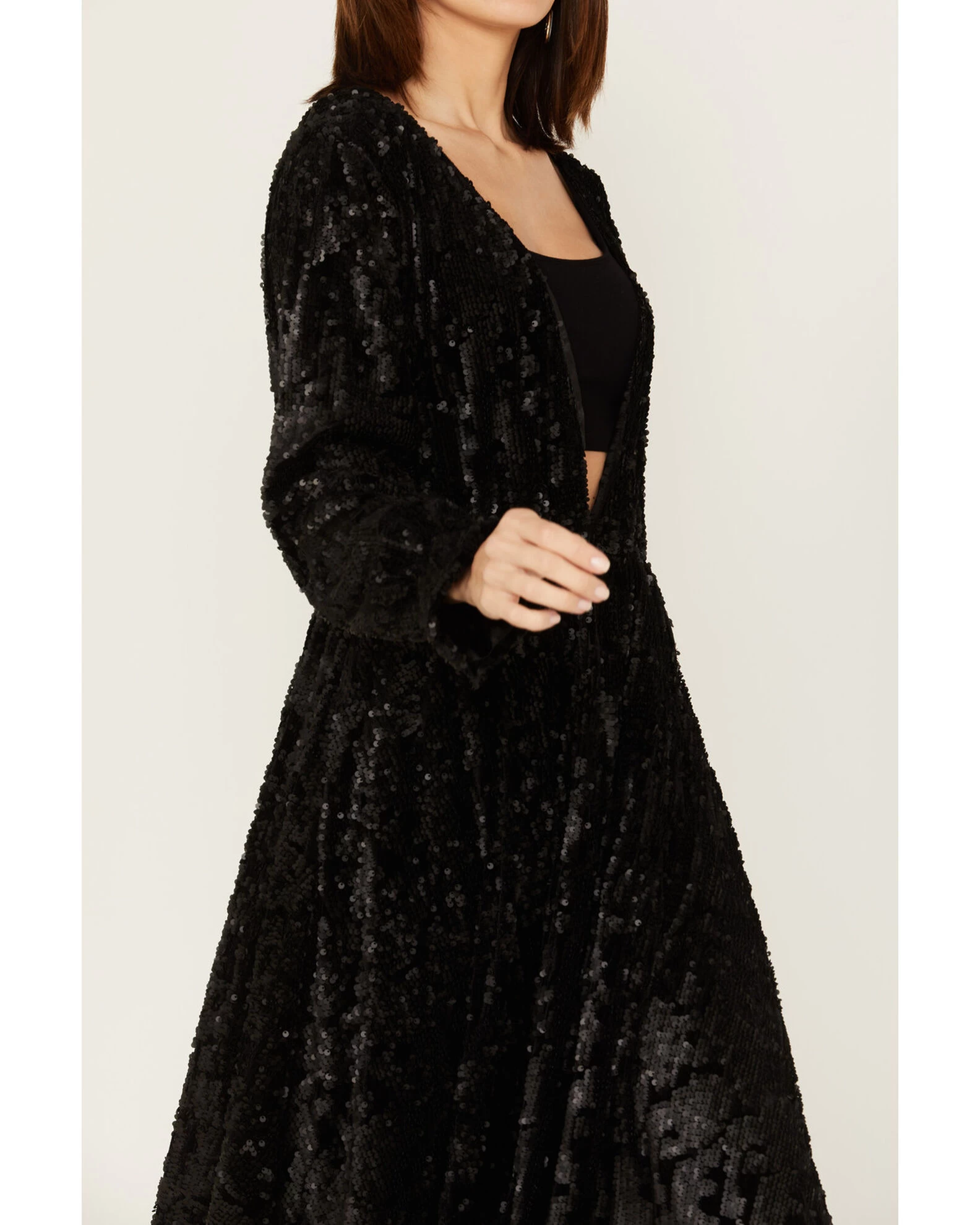 Shyanne Women's Velvet Sequin Duster 1 Shyanne Women's Velvet Sequin Duster