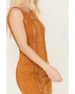 Shyanne Women's Faux Suede Crochet Dress