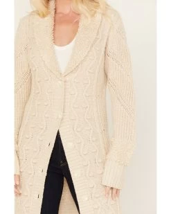 Cleo + Wolf Women's Boucle & Cable Knit Duster -Women - Western Cowboy 2000380784 103 P3