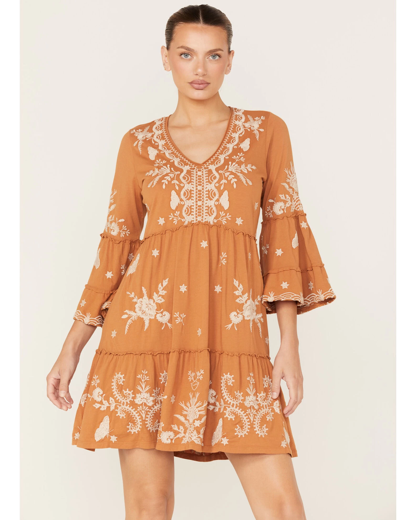 Johnny Was Women's Arzella Floral Embroidered Knit Easy Tiered Dress 2 Johnny Was Women's Arzella Floral Embroidered Knit Easy Tiered Dress - Image 2