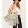 Wonderwest Women's Gray Fringe Hobo Boho Handbag