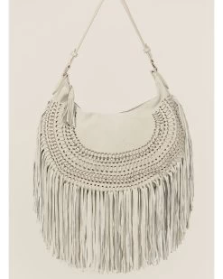 Wonderwest Women's Gray Fringe Hobo Boho Handbag -Women - Western Cowboy 2000382448 020 P2