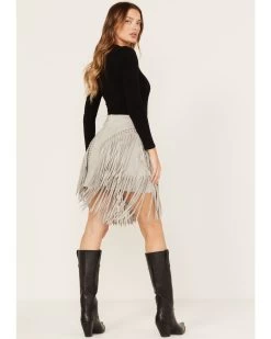 Wonderwest Women's Suede Fringe Mini Skirt