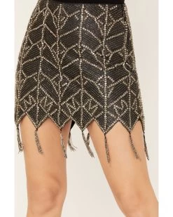Wonderwest Women's Beaded Tassel Mini Skirt -Women - Western Cowboy 2000382476 001 P2